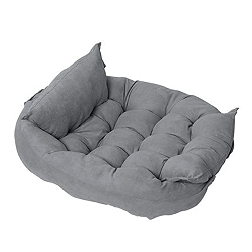 Soft Dog Bed Kennel Suede Cats Dogs Cushion Washable Pet Lounger Breathable Mat Blanket Pet Supplies for Small Medium Large Dogs Pet Supplies (Gray XL 122x80)