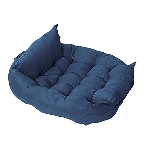 Soft Dog Bed Kennel Suede Cats Dogs Cushion Washable Pet Lounger Breathable Mat Blanket Pet Supplies for Small Medium Large Dogs Pet Supplies (Dark Blue XL 122x80)
