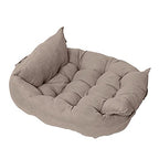 Soft Dog Bed Kennel Suede Cats Dogs Cushion Washable Pet Lounger Breathable Mat Blanket Pet Supplies for Small Medium Large Dogs Pet Supplies (Khaki S 63x45)