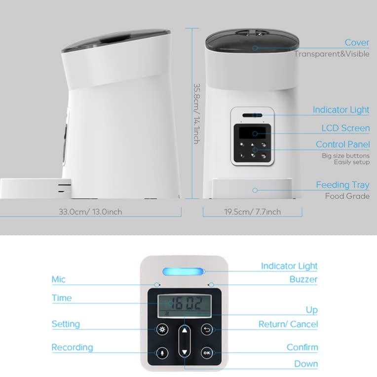 Pet Feeder Dispenser for Cats and Dog Travel Supply Automatic Smart Slow Fixed Time Amount of Food