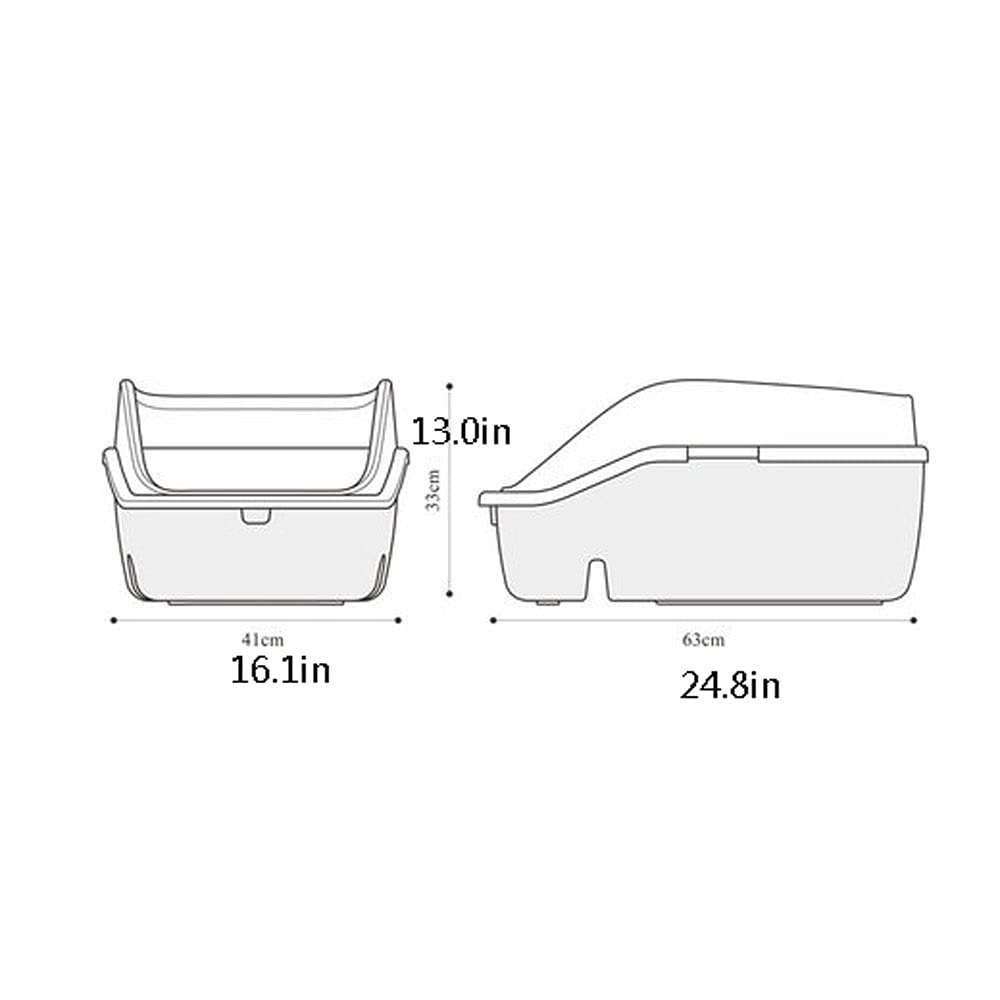 Pet Toilet Semi-Closed Open Litter Box Separable Cat Toilet Heightened Splash-Proof Cat Poop Tray Large Cat Supplies Dog Pee Pads (Green)