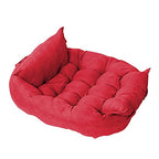Soft Dog Bed Kennel Suede Cats Dogs Cushion Washable Pet Lounger Breathable Mat Blanket Pet Supplies for Small Medium Large Dogs Pet Supplies (Red L 94x67)