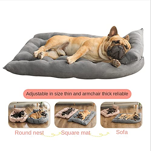 Soft Dog Bed Kennel Suede Cats Dogs Cushion Washable Pet Lounger Breathable Mat Blanket Pet Supplies for Small Medium Large Dogs Pet Supplies (Dark Blue XL 122x80)