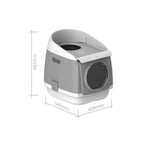 Dog Bed Top-in Two-Door ToiletSemi-Enclosed Splash Deodorant Large Litter Pet Supplies 46 * 55 * 49cm Automatic Intelligent petwith lid (Gray)