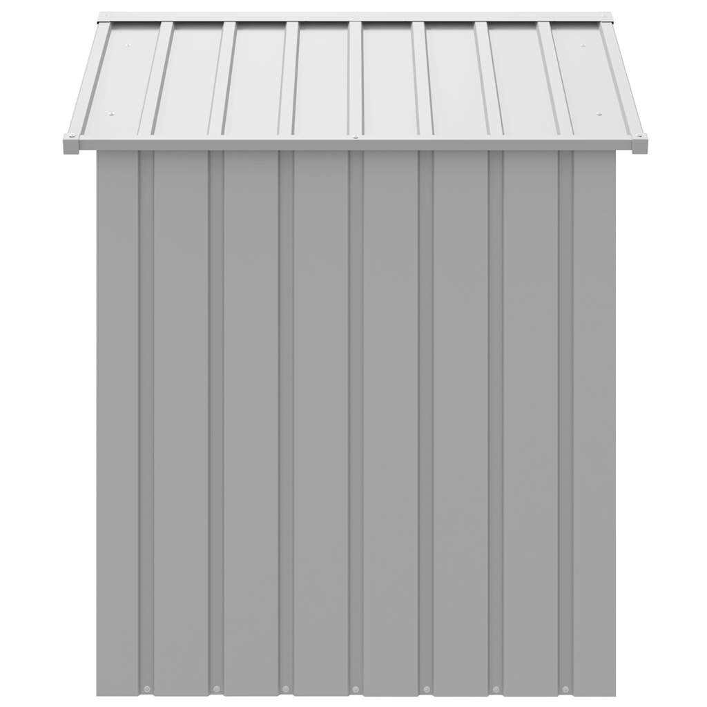 Dog House with Roof, Pet Shelter Houses Puppy of Supply Shed, Light Grey 46.1"x40.6"x48.4" Galvanised Steel,-466
