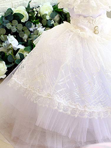 Princess Pet Dog Wedding Dress Cats Dress Puppy Skirt Clothes Pet Tutu Skirt Bride Costume Supplies (Size : Large) (X)
