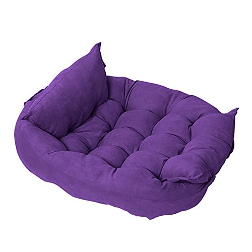 Soft Dog Bed Kennel Suede Cats Dogs Cushion Washable Pet Lounger Breathable Mat Blanket Pet Supplies for Small Medium Large Dogs Pet Supplies (Purple XL 122x80)