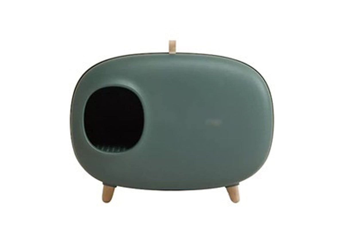 Pet Toilet Topwith Scoop and Shield Toilet Durable Detachable Design Semi-Enclosed Pet Cleaning Supplies Litter Box Easy to Clean Dog Pee Pads (Dark green)