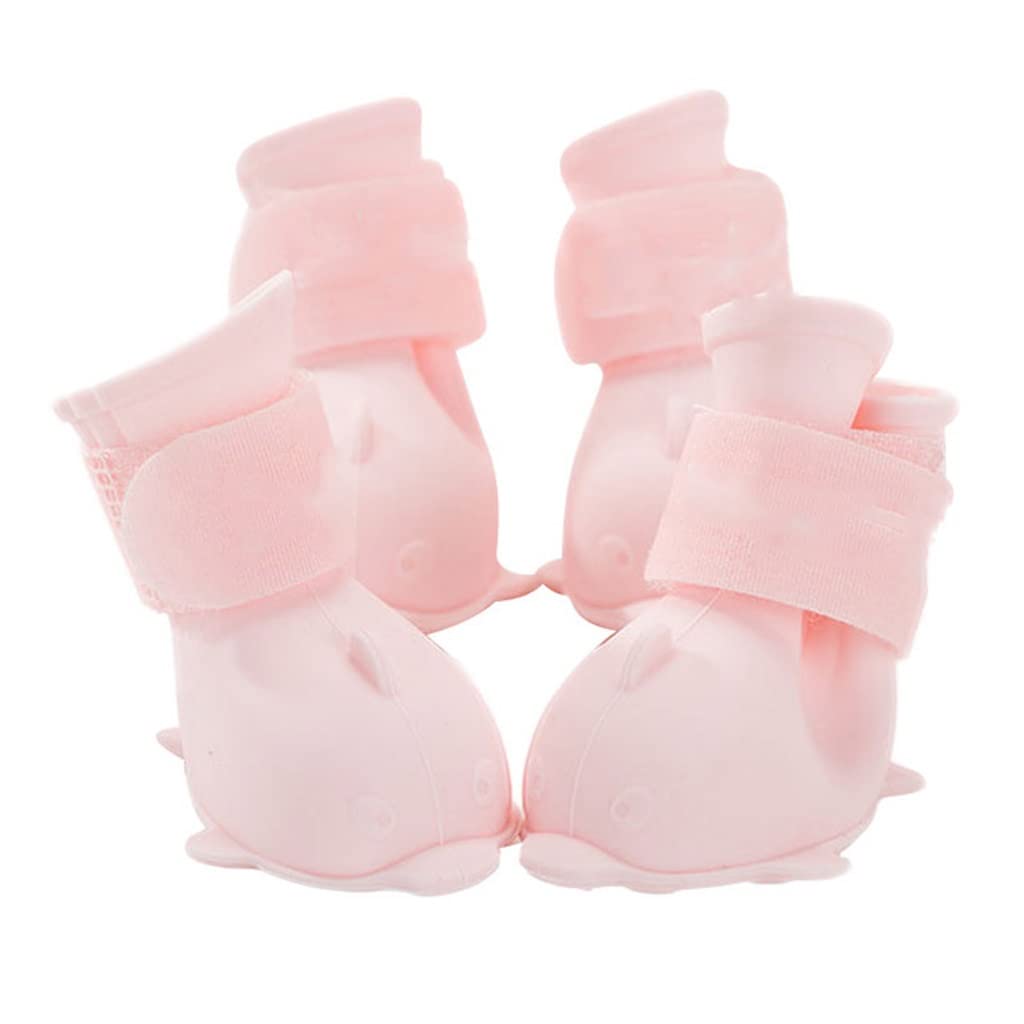 Pet Rain Shoes Anti Slip Waterproof Rubber Small Portable Booties Rainy Days Appear Supplies(D,M Code)