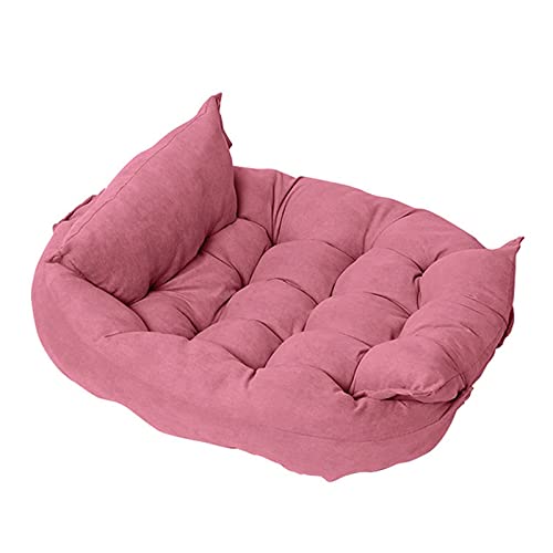 Soft Dog Bed Kennel Suede Cats Dogs Cushion Washable Pet Lounger Breathable Mat Blanket Pet Supplies for Small Medium Large Dogs Pet Supplies (Pink S 63x45)