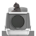 Dog Bed Top-in Two-Door ToiletSemi-Enclosed Splash Deodorant Large Litter Pet Supplies 46 * 55 * 49cm Automatic Intelligent petwith lid (Gray)