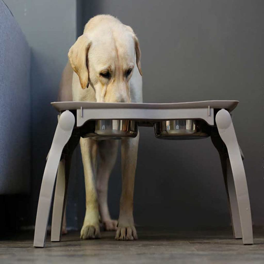 Pets Stand Raised Bowls Dog Food Water Feeder Portable Folding Ceramic Single Dish Bowl Adjustable Table Pet Supplies
