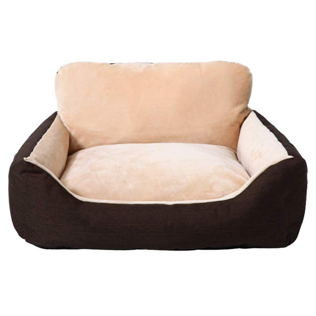 Pet Supplies Grooved Dog Bed， Cushion Pet Basket with Backrest, Removable Washable Cover Non-Slip Bottom