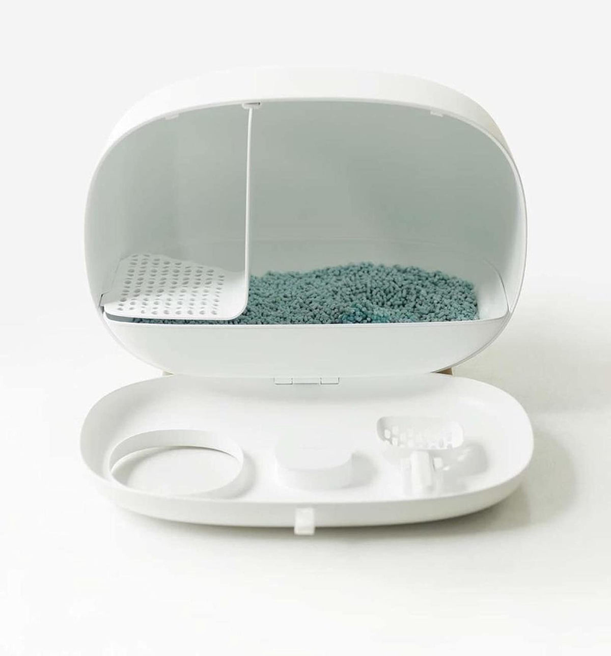 Pet Toilet Topwith Scoop and Shield Toilet Durable Detachable Design Semi-Enclosed Pet Cleaning Supplies Litter Box Easy to Clean Dog Pee Pads (Dark green)
