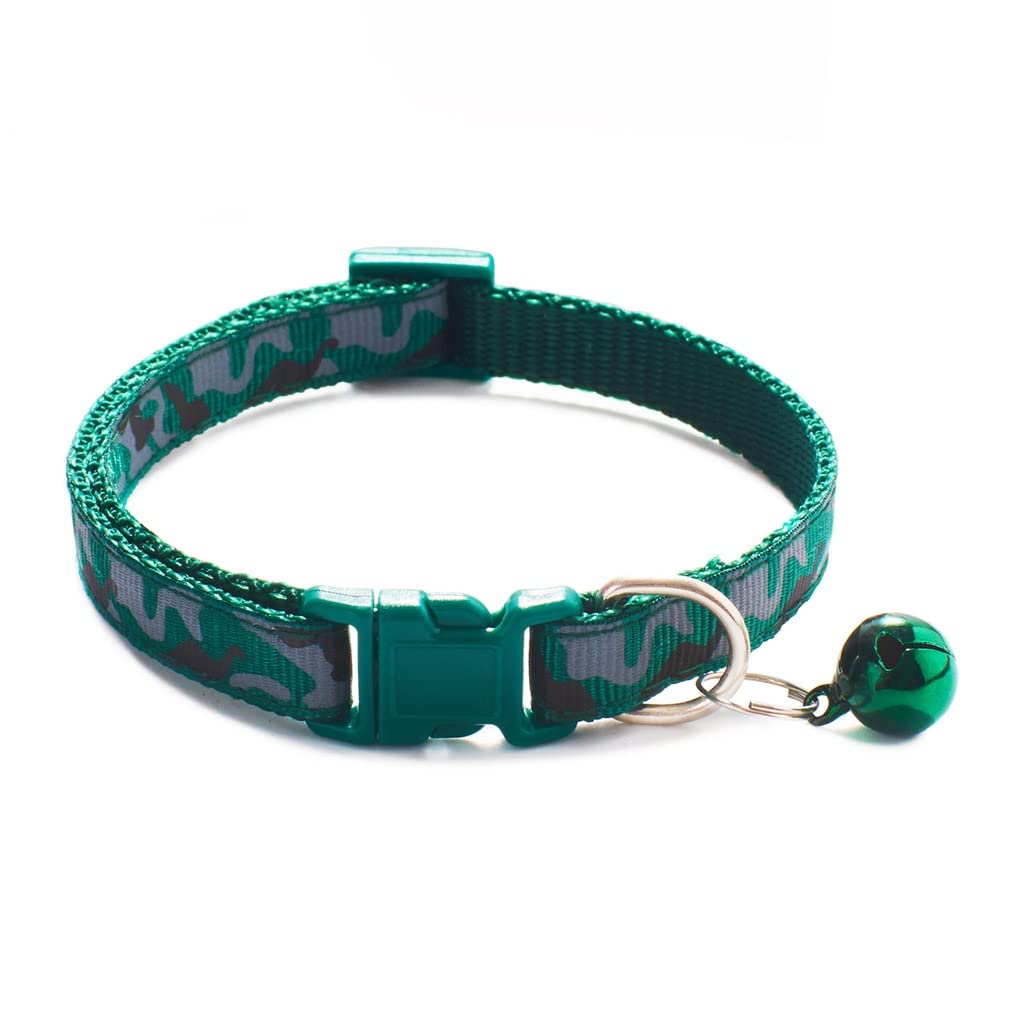 Pet Collar Camouflage Pattern Adjustable with Bell Dog Polyester Supplies