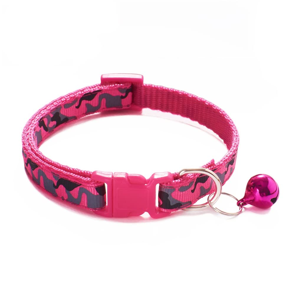 Pet Collar Camouflage Pattern Adjustable with Bell Dog Polyester Supplies
