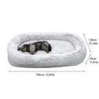 ALLC Dog Bed Creative Kennel Winter Warm Removable and Washable Large Sponge Mat Human Sleeping Mat Pet Supplies Cozy Sleeping Pet Bed for Cat and Dog (Color : Light Gray, Size : 185 * 120 * 30cm)