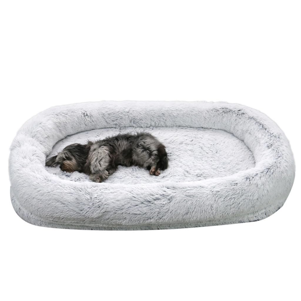 TOWINE Pet Bed Creative Kennel Winter Warm Removable and Washable Large Sponge Mat Human Sleeping Mat Pet Supplies Dog Bed Dog Sofa (Color : Light Gray, Size : 165 * 100 * 25cm)