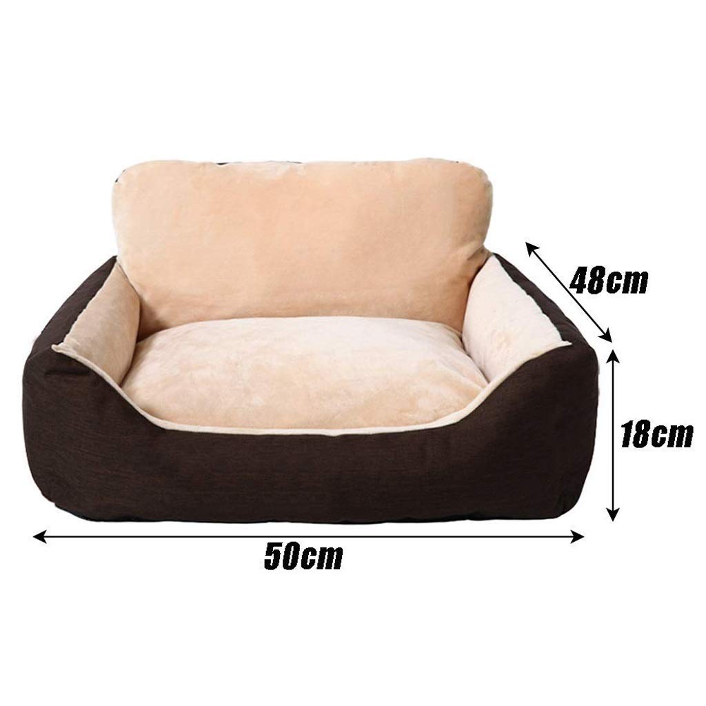 Pet Supplies Grooved Dog Bed， Cushion Pet Basket with Backrest, Removable Washable Cover Non-Slip Bottom