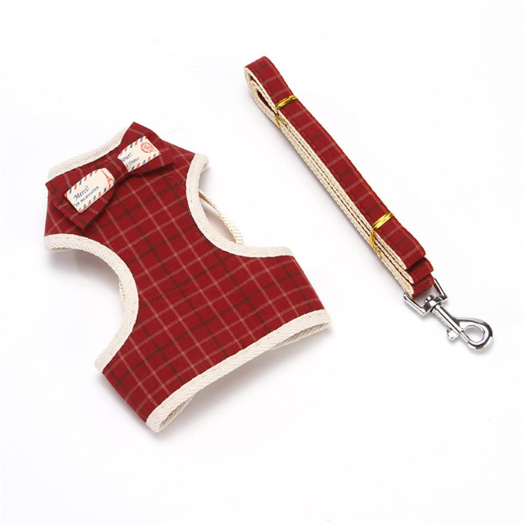 Dog Harness Leash Set Cute Bow Training Walking Vest Strap Small Pug Pet Supplies