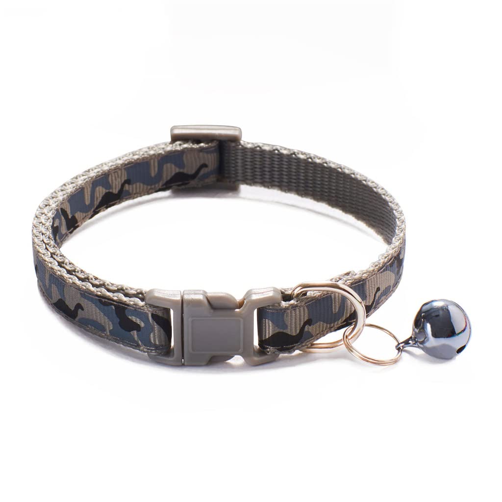Pet Collar Camouflage Pattern Adjustable with Bell Dog Polyester Supplies