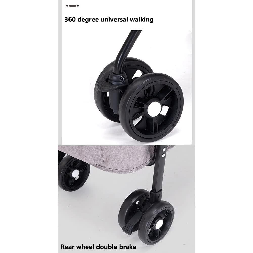 Pet Stroller Strolling Cart Puppy Dog Out Trolley Foldable for Small Medium Dogs Cats Travel Camping Lightweight Dog Supplies Holds Pets Up to 33 Lbs (Color : Yellow)
