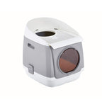 Dog Bed Top-in Two-Door ToiletSemi-Enclosed Splash Deodorant Large Litter Pet Supplies 46 * 55 * 49cm Automatic Intelligent petwith lid (Gray)