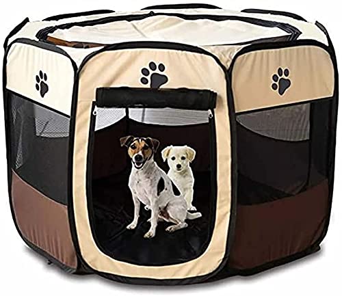 Oxford Foldable Waterproof Pet Tent Dog Cats Fence Dog House Cage Puppy Kennel Camping Fence Dog Cats Playing Bed Pet Supplies (Color : B) (A)