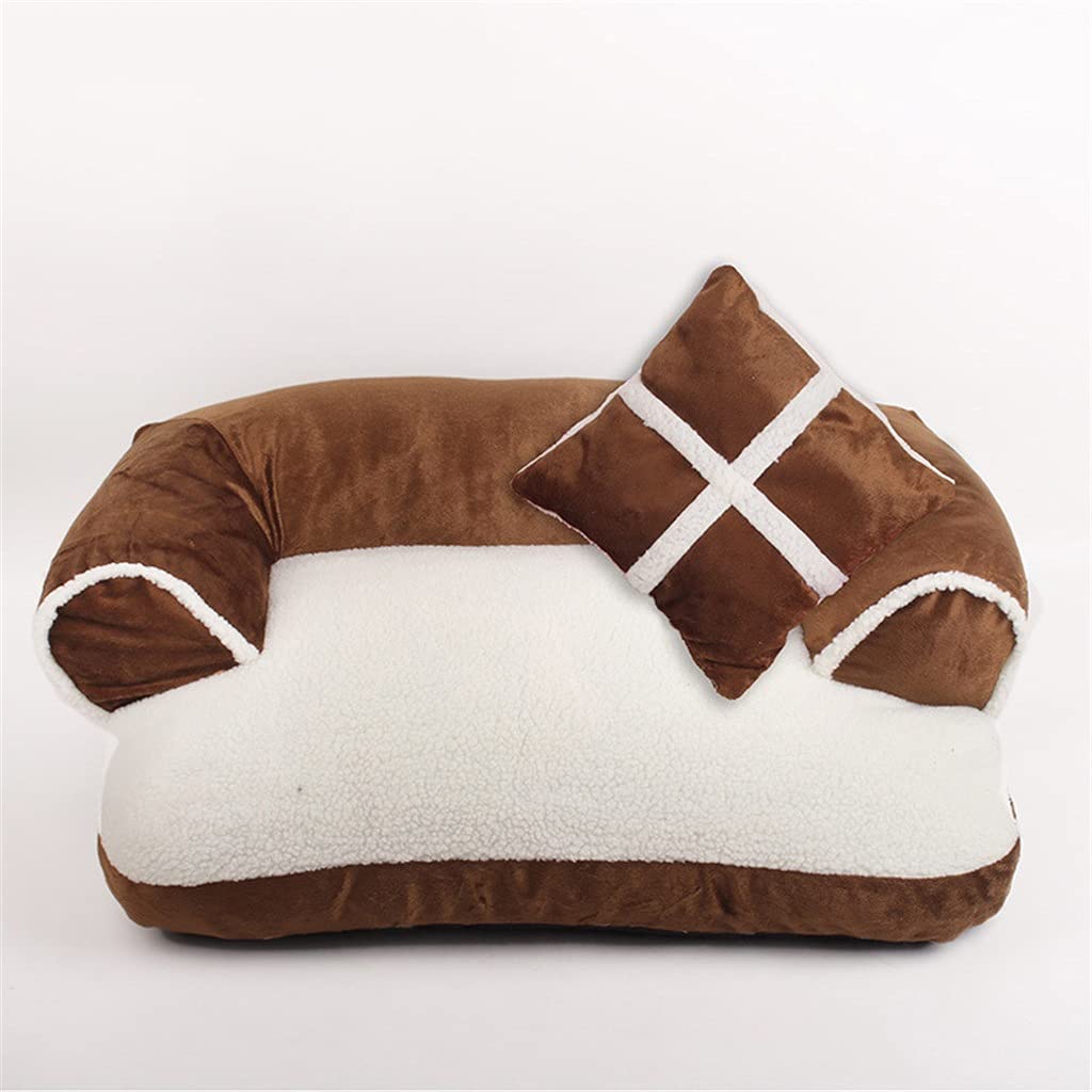 Pet Beds Mats Fleece Warm Dog Sofa with Pillow Bed House Big Blanket Cushion Basket Supplies