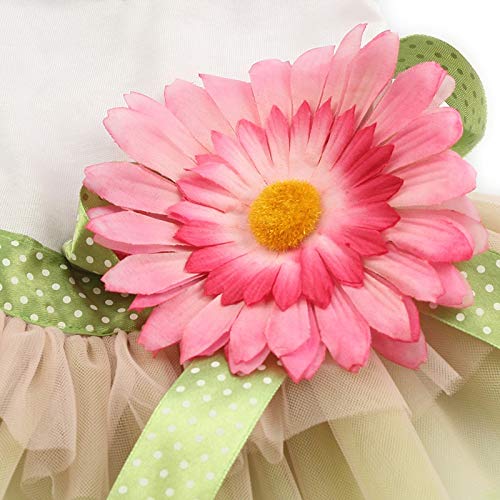 Sunflower Flower Decoration Dog Dress Princess Dresses for Dogs Pet Clothing Supplies (Size : X-Large) (Large)