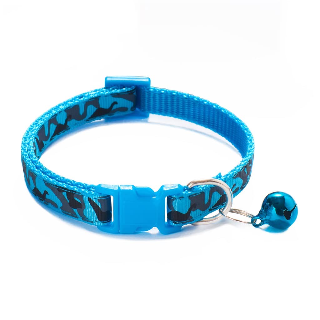 Pet Collar Camouflage Pattern Adjustable with Bell Dog Polyester Supplies