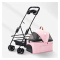 Pink pet Stroller Foldable for Small Medium Dogs and Cats 4 Wheel pet Supplies Dog Buggy Travel Outdoor Beach Dog Pushchair Bike Trailer Maximum Load 20kg