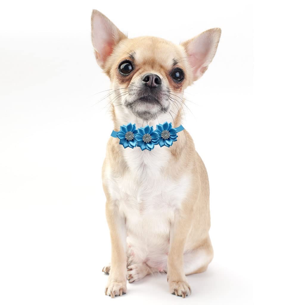 50/100pcs Dog Bow Tie Lots Flower Collar Diamod Accessories Small Dogs Cat Puppy Bowtie Bowties Pet Supplies