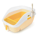 Pet Toilet Semi-Closed Open Litter Box Separable Cat Toilet Heightened Splash-Proof Cat Poop Tray Large Cat Supplies Dog Pee Pads (Yellow)