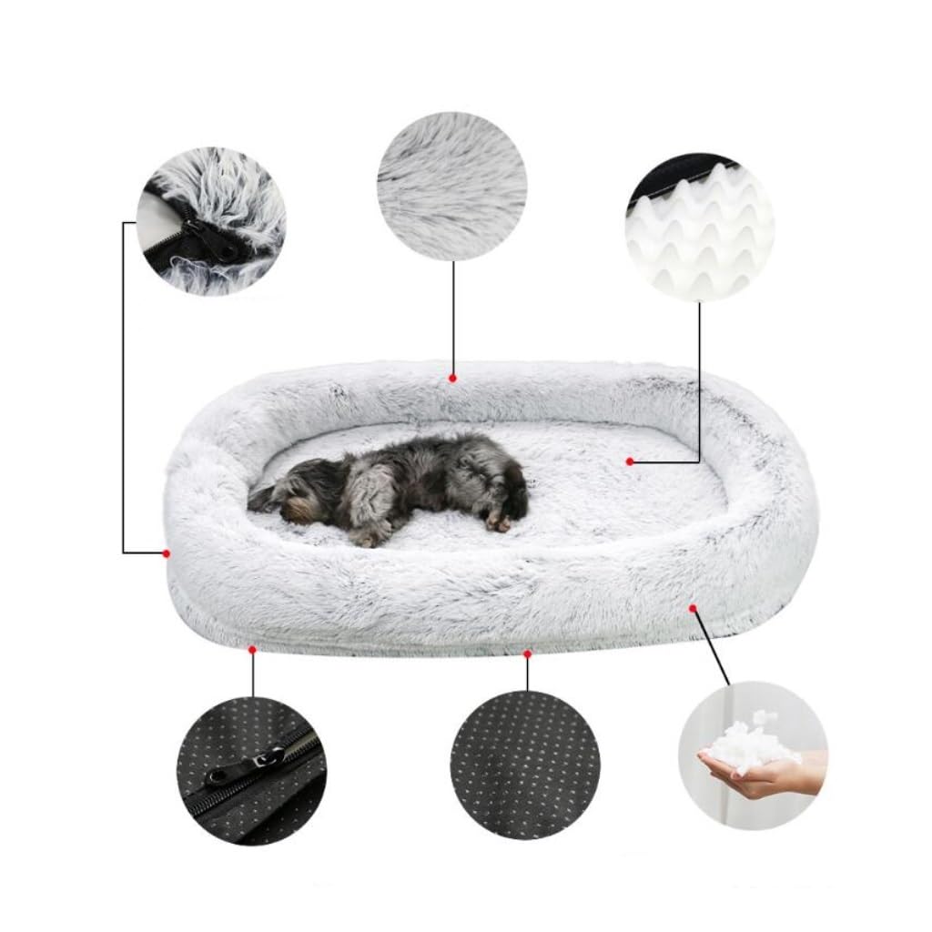 ALLC Dog Bed Creative Kennel Winter Warm Removable and Washable Large Sponge Mat Human Sleeping Mat Pet Supplies Cozy Sleeping Pet Bed for Cat and Dog (Color : Light Gray, Size : 185 * 120 * 30cm)