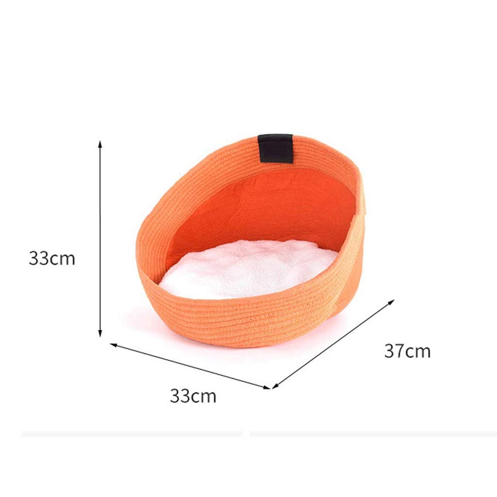 Pet Bed- Pet Supplies Cotton Rope Pet Weaving Nest Autumn and Winter Warm Pet Bed Pet Nest(Gray)