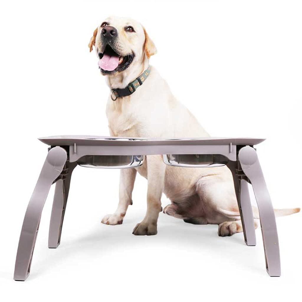 Pets Stand Raised Bowls Dog Food Water Feeder Portable Folding Ceramic Single Dish Bowl Adjustable Table Pet Supplies