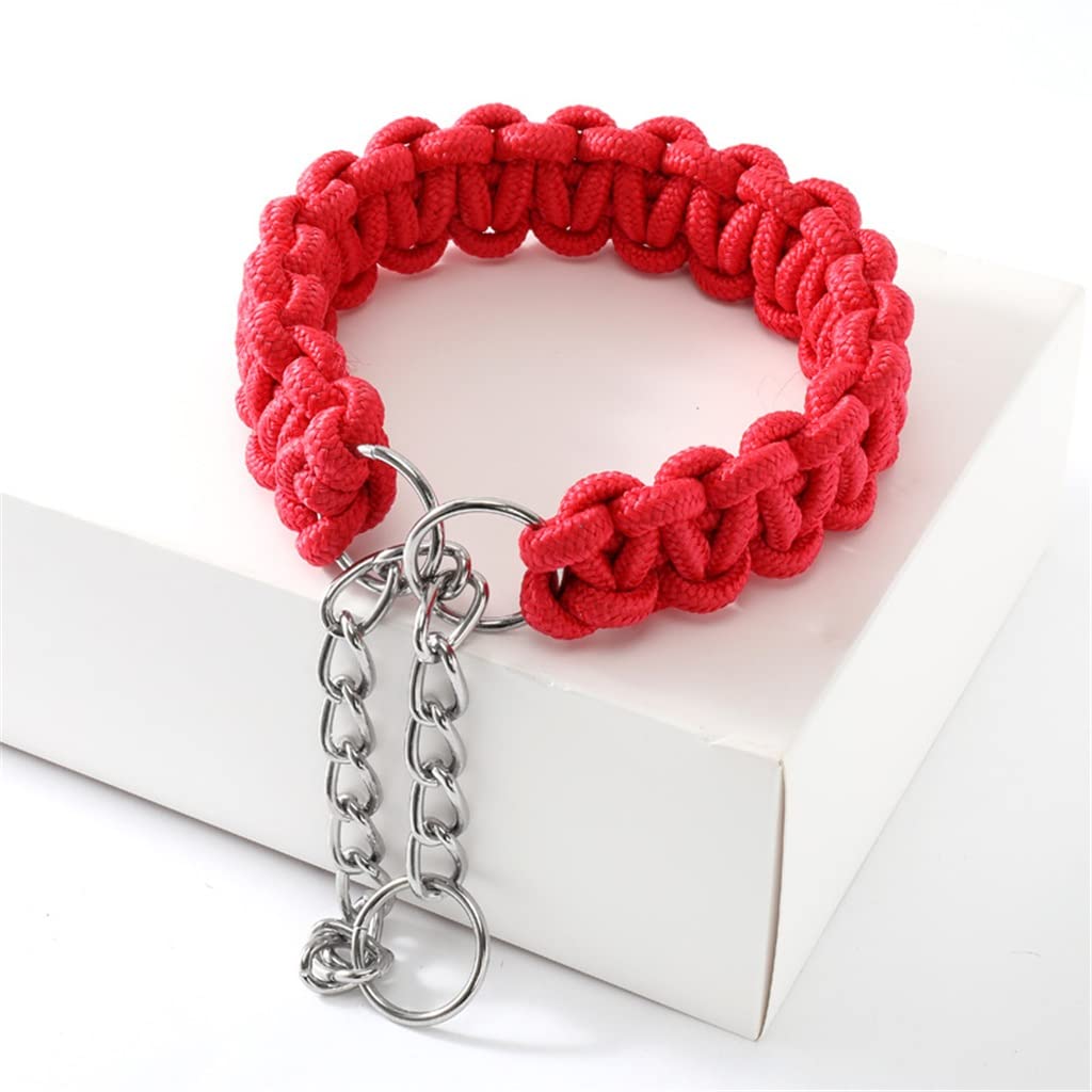 Woven Dog Collars P Nylon Adjustable Collar for Small Medium and Large Dogs Walking Artifact Pet Supplies