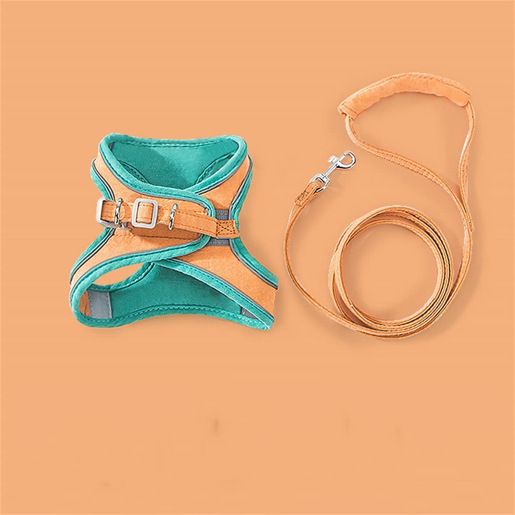 Suede Fabric Vest Straps and Padded Leash Set Dog Pet Supplies Outdoor Running Accessories