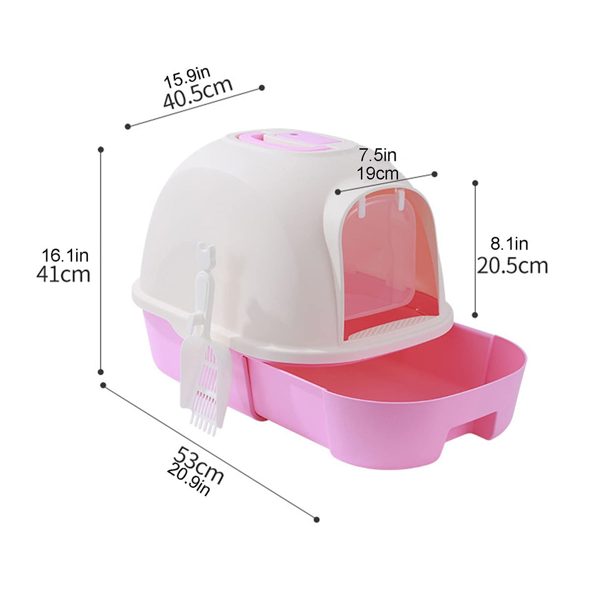 Pet Toilet PottyDome Drawer Design Litter Box with Scoop Enclosed Large Kitty Litter Box Anti-Splashing Cat Supplies Pet Pan (Brown)