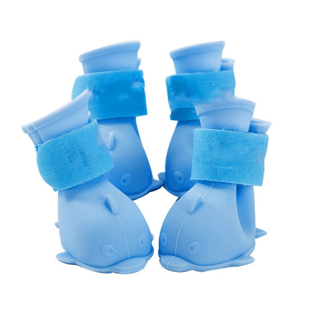 Pet Rain Shoes Anti Slip Waterproof Rubber Small Portable Booties Rainy Days Appear Supplies(D,M Code)