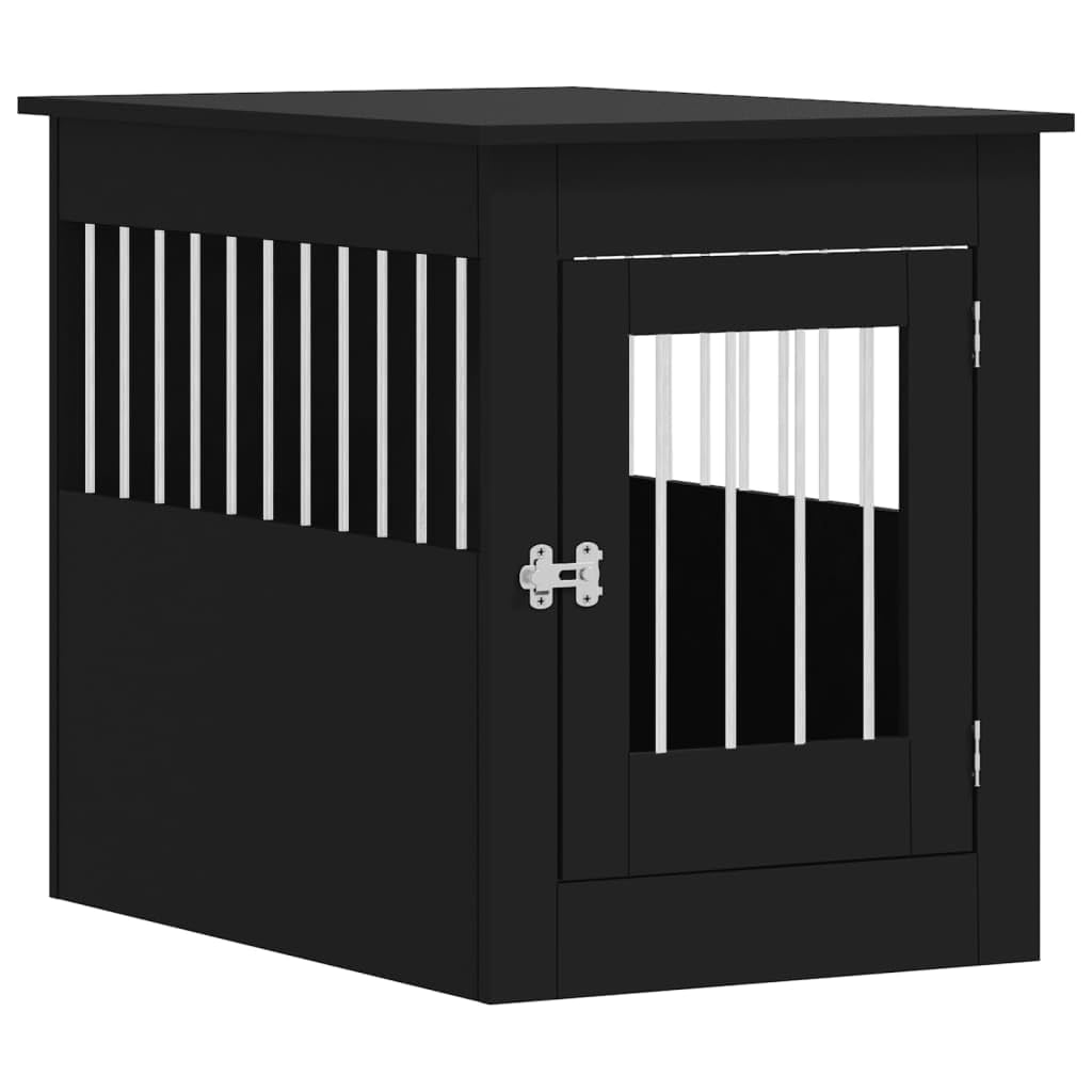 Crate Furniture Black 55x80x68 cm Engineered Wood,Outdoor Indoor Pet House,Home Shelter Pet Shelter Animals & Pet Supplies,Black,55 x 80 x 68 cm