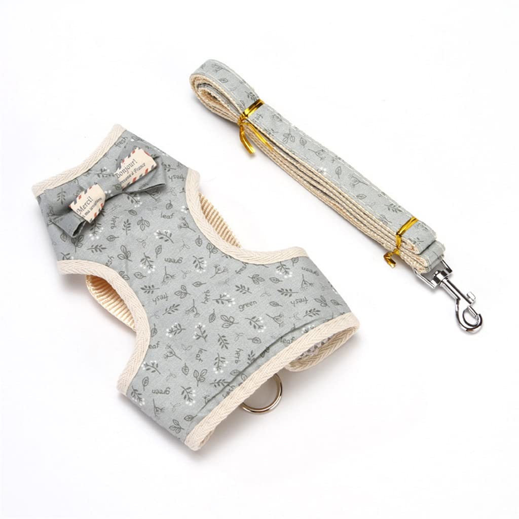 Dog Harness Leash Set Cute Bow Training Walking Vest Strap Small Pug Pet Supplies