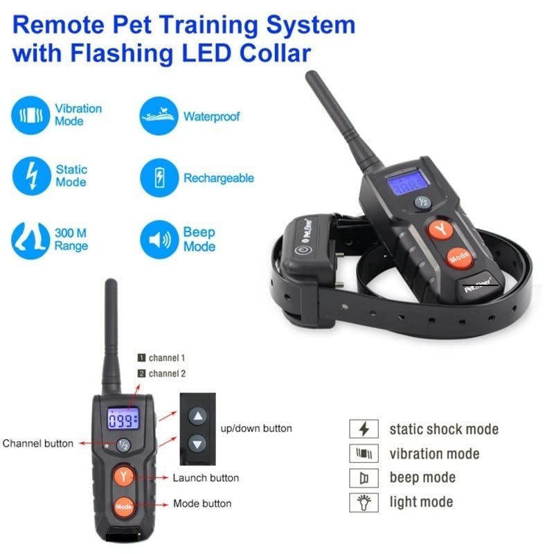 Pet Training Supplies, Electronic Dog Device, Electric Shock Collar, Rechargeable Remote Control Bark Stop