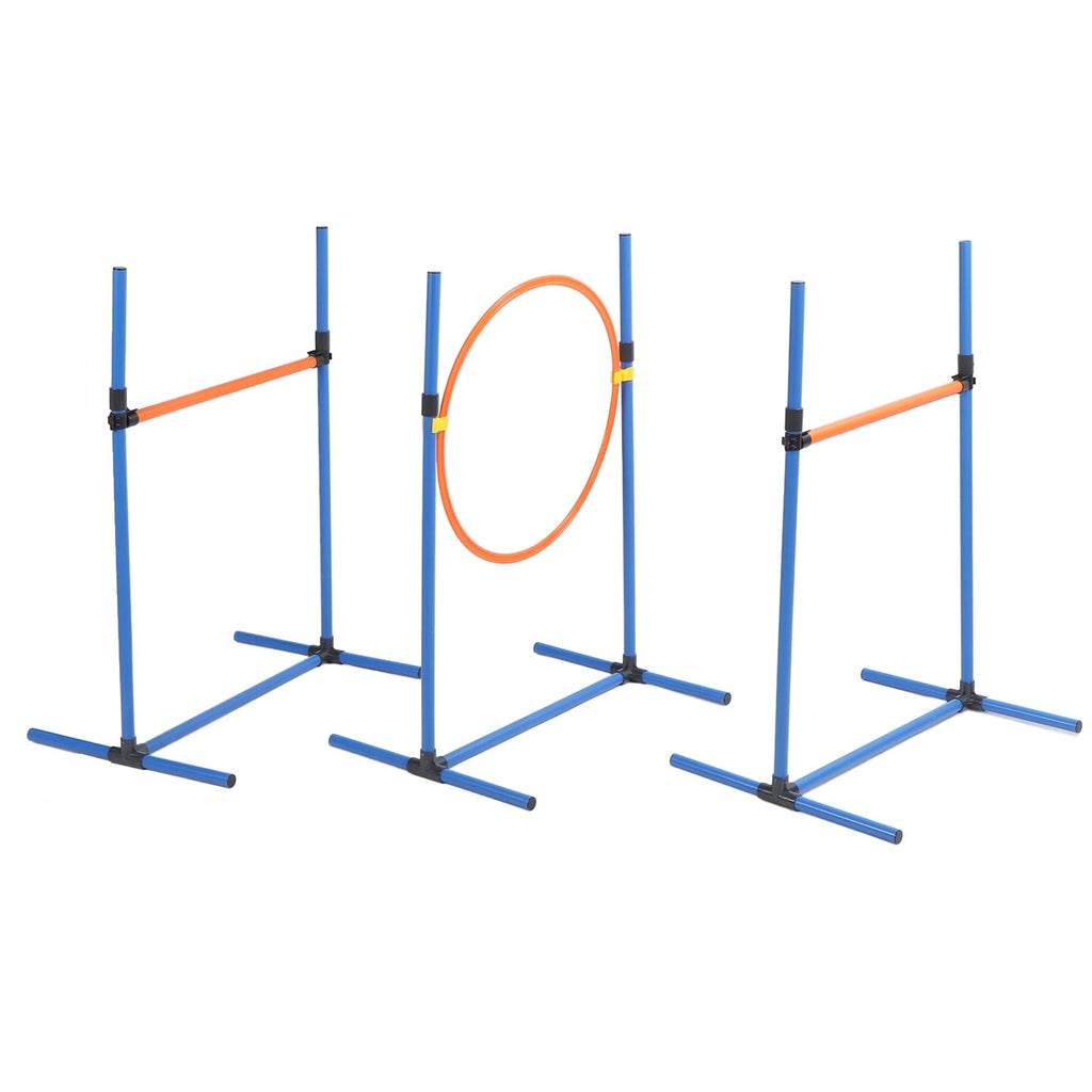 Dog Agility Training Equipment, Collapsible Tunnel Jump Ring Poles, Dog Obstacle Training Kit for Yard Outdoor, Professional Pet Exercise Starter Kit with Storage Bags and Accessor