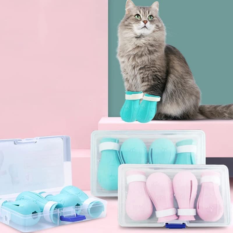Foot Claw Cover Anti-Scratch Adjustable Paw Boots Grooming Bathing Shaving Pet Supplies(D)