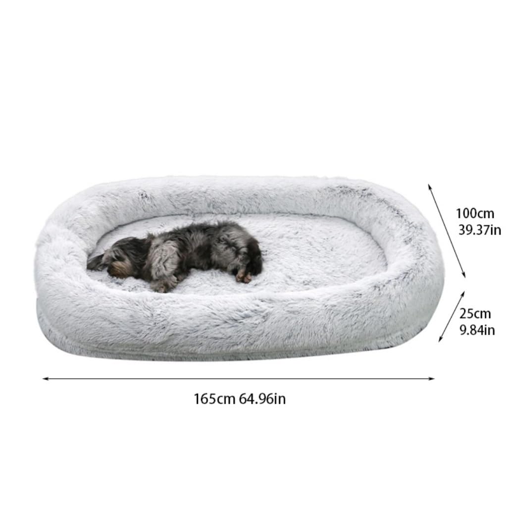 TOWINE Pet Bed Creative Kennel Winter Warm Removable and Washable Large Sponge Mat Human Sleeping Mat Pet Supplies Dog Bed Dog Sofa (Color : Light Gray, Size : 165 * 100 * 25cm)