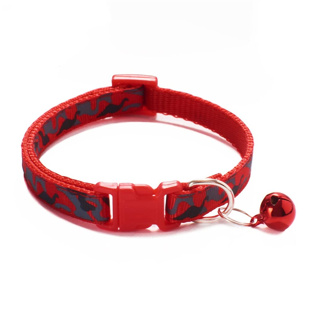 Pet Collar Camouflage Pattern Adjustable with Bell Dog Polyester Supplies