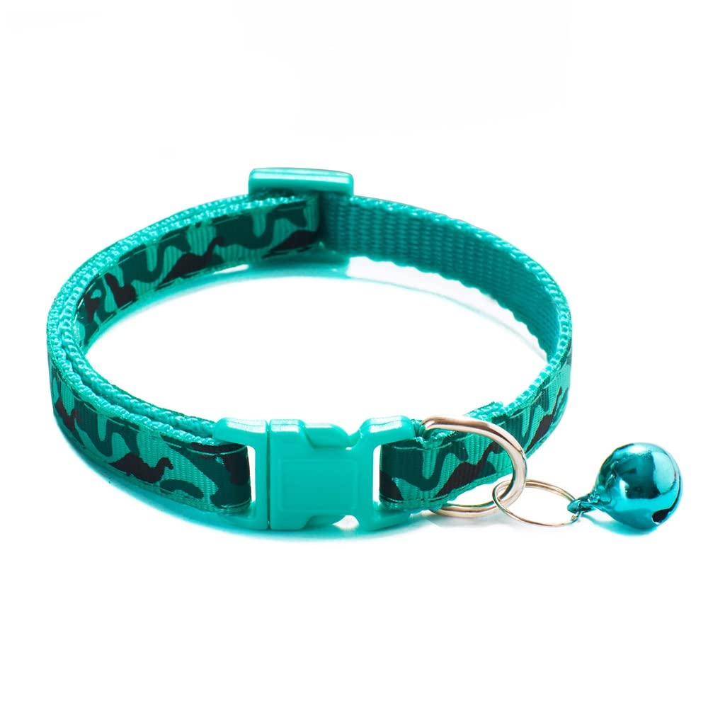 Pet Collar Camouflage Pattern Adjustable with Bell Dog Polyester Supplies