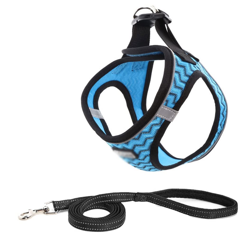 Dog Sling and Leash Set Super Small no Tension Reflective Breathable Puppy Sling Pet Supplies (B S)